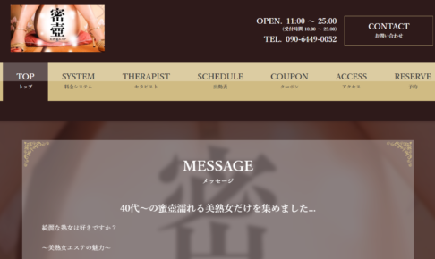 蜜壺美熟女エステのトップページ画像