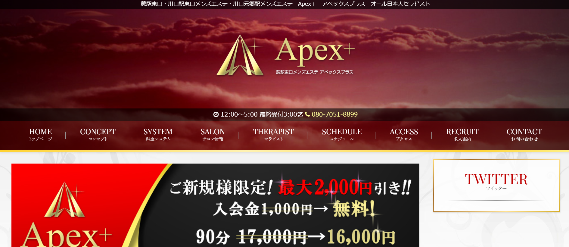 アペックスプラスApex＋のトップページ画像