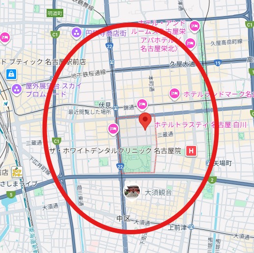 駅近辺の地図